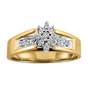  Lady ring yellow gold 10kt, diamonds SI2 / HI